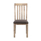 2x Wooden Frame Leatherette in Solid Acacia Wood & Veneer Dining Chairs in Oak Colour