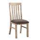 2x Wooden Frame Leatherette in Solid Acacia Wood & Veneer Dining Chairs in Oak Colour