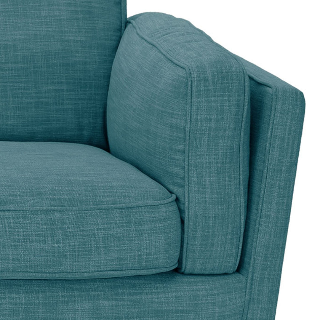 2 Seater Sofa Teal Fabric Lounge Set for Living Room Couch with Wooden Frame -