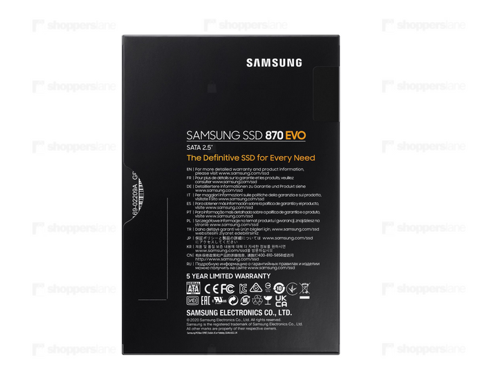 SAMSUNG 870 EVO SATA III 2.5 inch SSD 2TB | MZ-77E2T0BW | 5 Yr Warranty