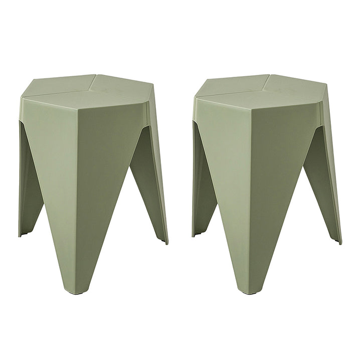 Artiss 2x Bar Stools Puzzle Plastic Foot Stool Green