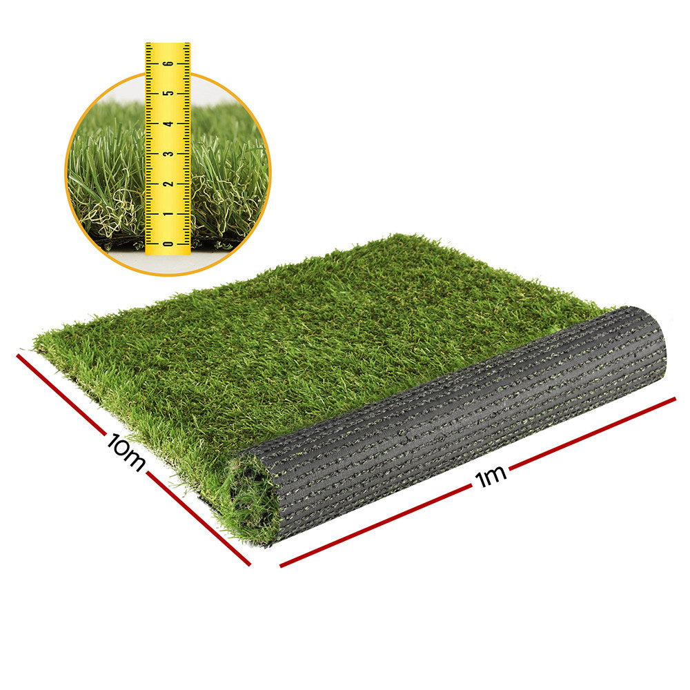 Prime Turf Artificial Grass 35mm 1mx10m Synthetic Fake Lawn Turf Plastic Plant 4-coloured