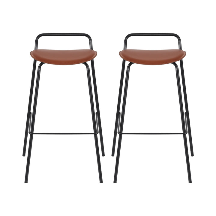 2x Artiss Bar Stools Kitchen Counter Stools Metal Brown