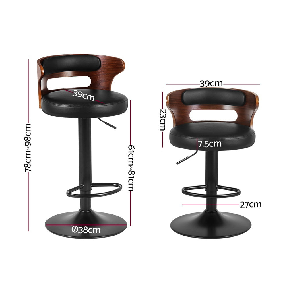 Artiss 4x Bar Stools Gas Lift Faux Leather