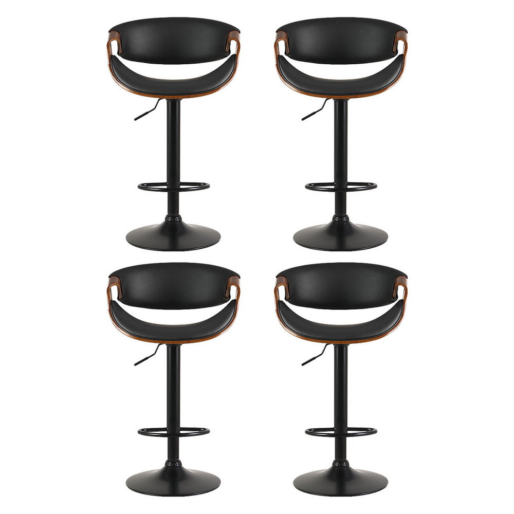 Artiss 4x Bar Stools Gas Lift Leather w/Armrest