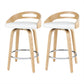 Artiss 2x Bar Stools Swivel Dining Chairs Low Back Counter Seat PU Cushion