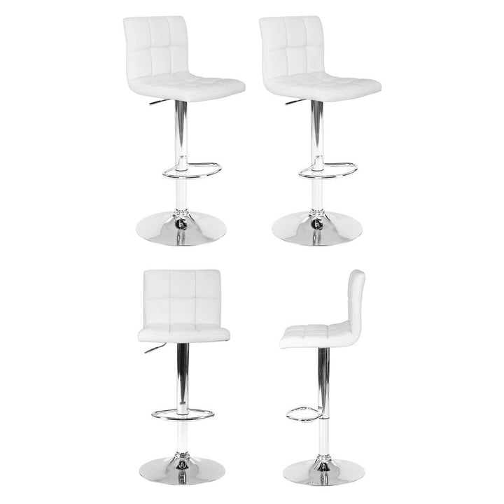 Artiss 4x Bar Stools Leather Gas Lift White