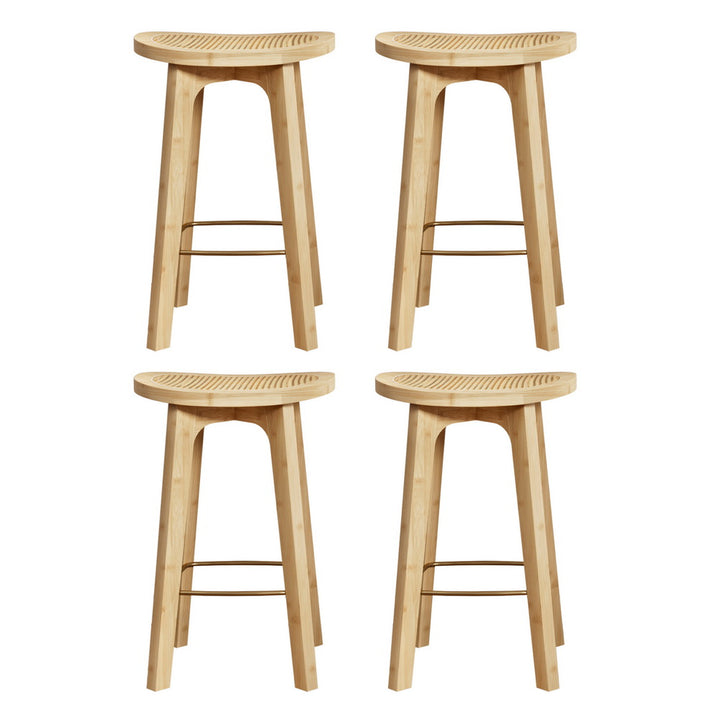 Artiss 4x Bar Stools Bamboo Rattan Stool Counter Chair Kitchen Barstools