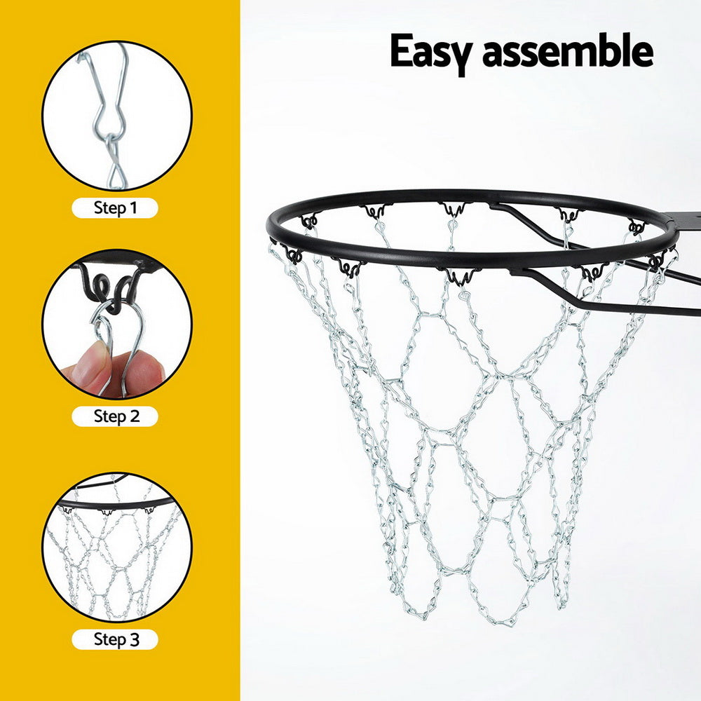 Everfit Basketball Ring Metal Braided Chain Net 12 Loop