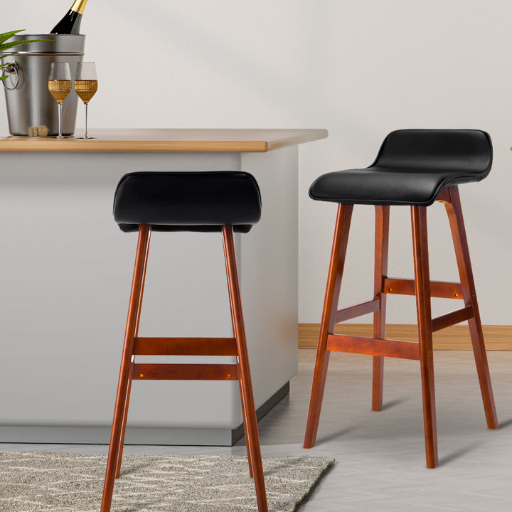 Artiss 4x Bar Stools Wooden Stool Black