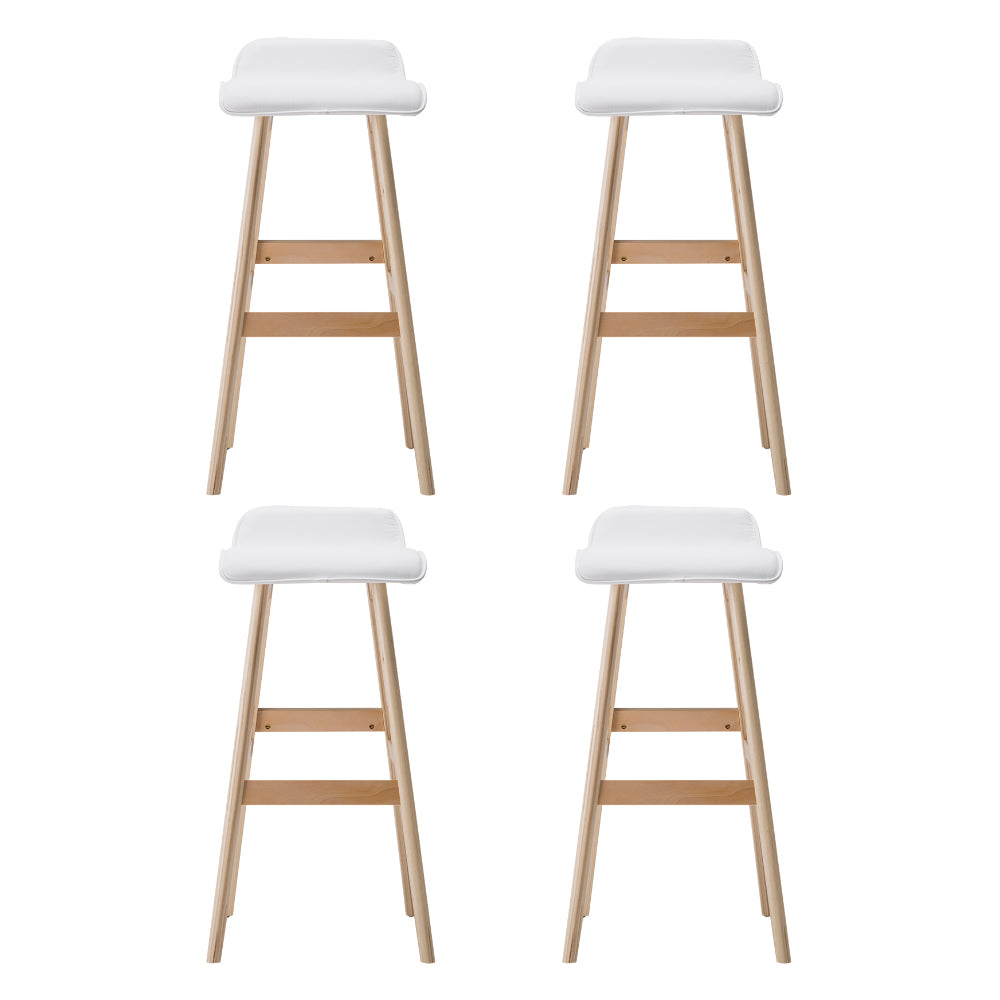 Artiss 4x Bar Stools Wooden Stool White