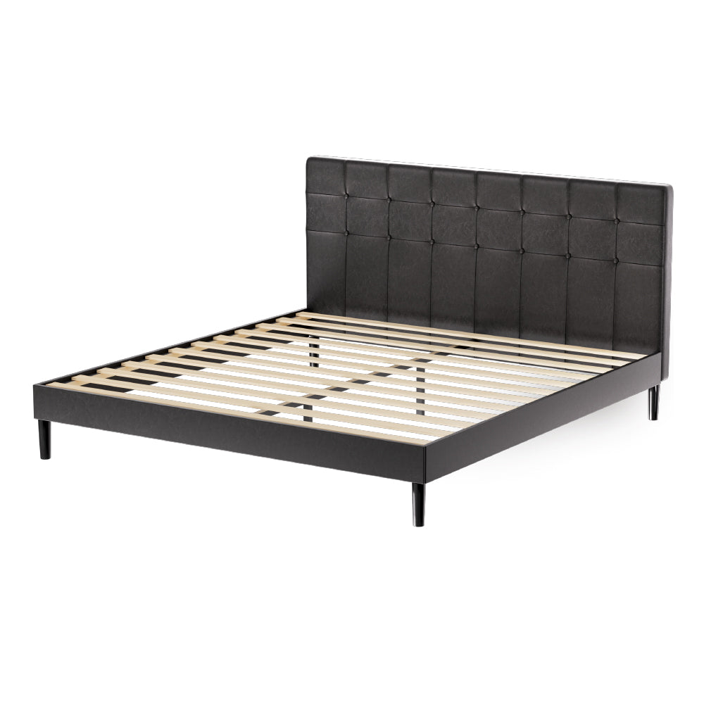 Artiss Bed Frame King Size LED Black RAVI