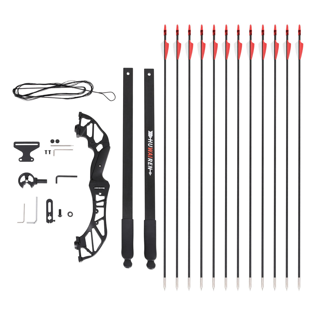 Everfit 55lbs Bow Arrow Set Recurve Takedown Archery Hunting for Beginner Red