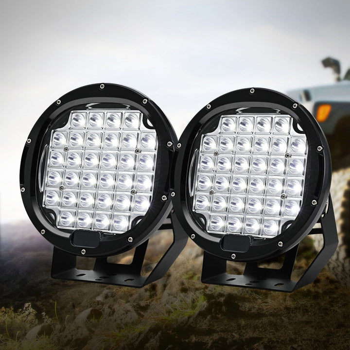 Giantz Pair LED Driving Lights 9 Inch Flood Spot Lights Car Truck SUV 12V 24V