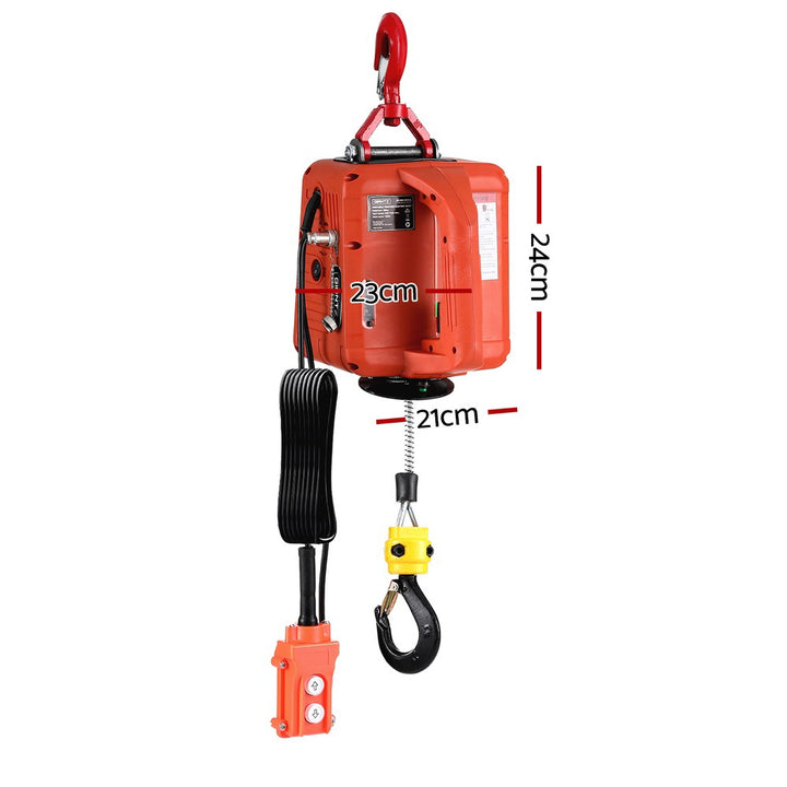 Giantz Electric Hoist Winch 500KG Wired/Wireless Remote Control