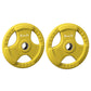 Everfit Weight Plates Standard 20kgx2 Dumbbell Barbell Plate Weight Lifting Home Gym Yellow