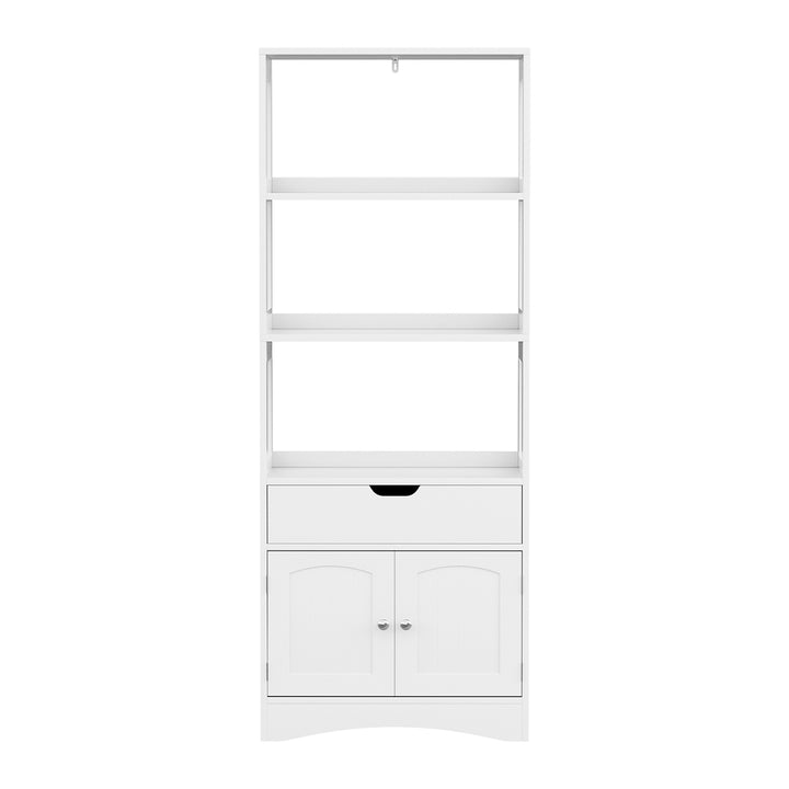 Artiss Bathroom Floor Storage Cabinet with 2 Drawers 3 Open Shelves 2 Doors White