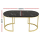 Artiss Coffee Table Marble Effect Black