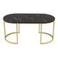 Artiss Coffee Table Marble Effect Black