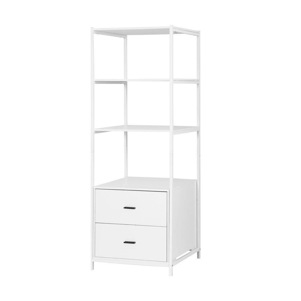 Artiss Bookshelf Display Shelf 2 Drawers 152CM White