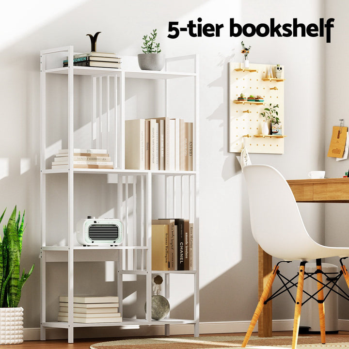 Artiss Bookshelf Display Shelves 5 Tiers 120cm White