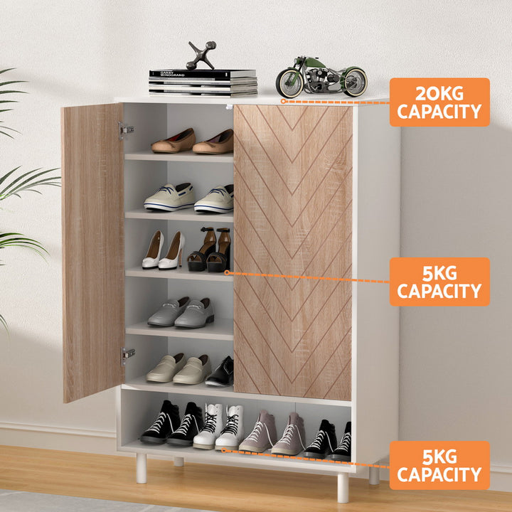 Artiss Shoe Rack Cabinet 24 Pairs 6-tier White