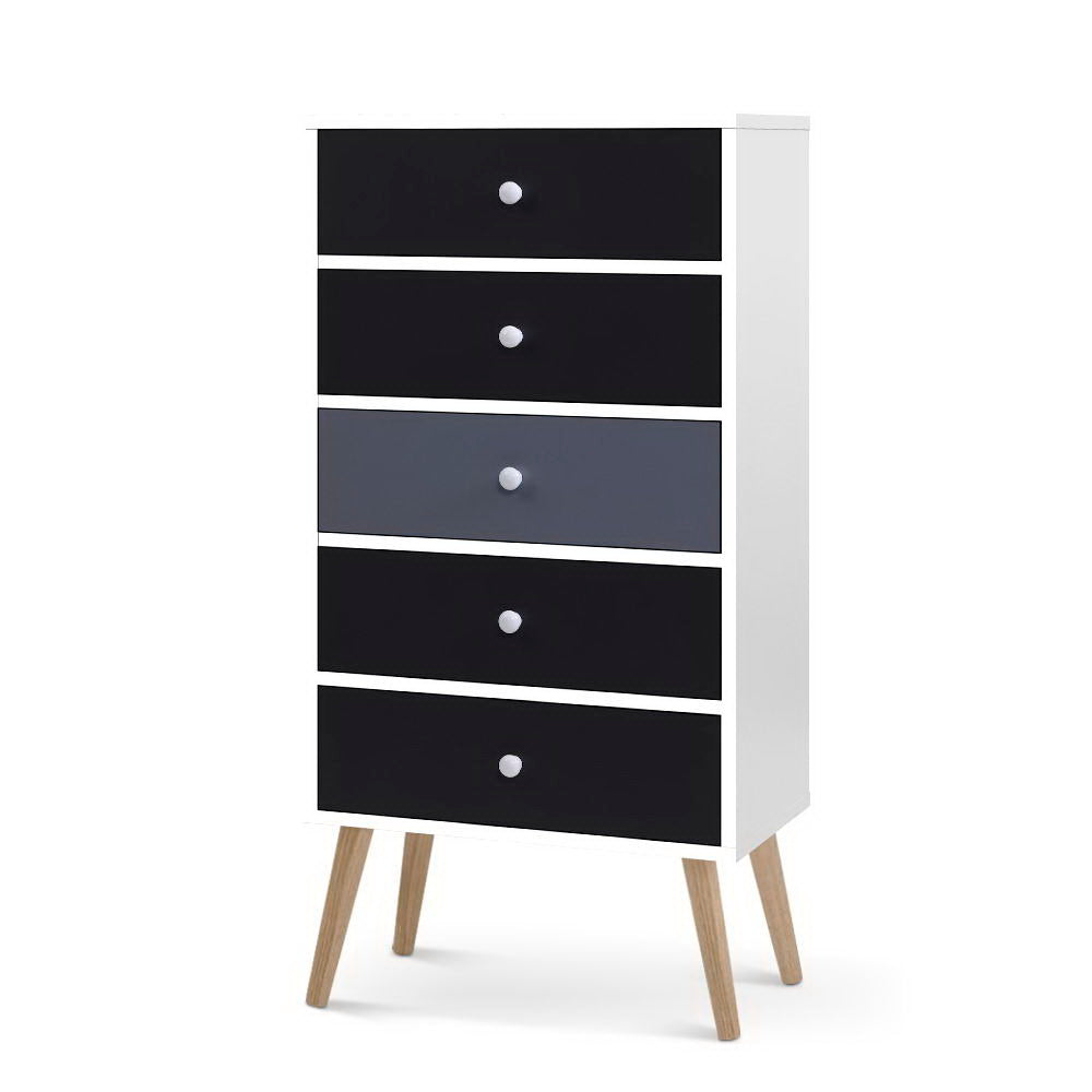 Artiss 5 Chest of Drawers - BONDS White