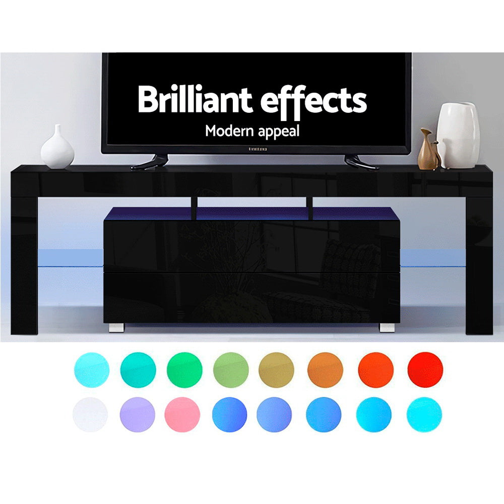 Artiss Entertainment Unit TV Cabinet LED 160cm Black Elo