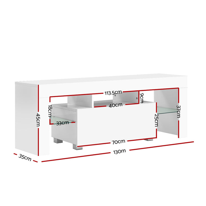 Artiss Entertainment Unit TV Cabinet LED 130cm White Elo