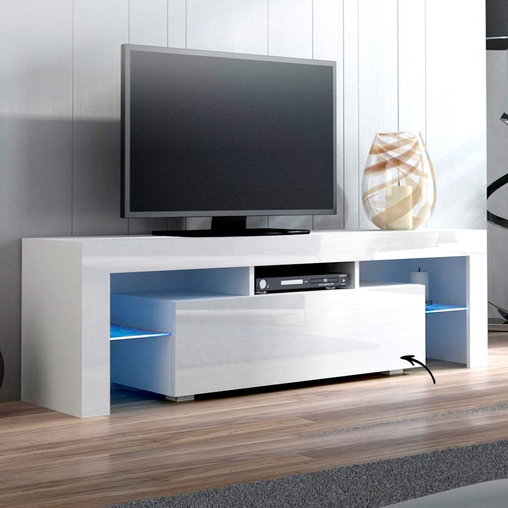 Artiss Entertainment Unit TV Cabinet LED 130cm White Elo