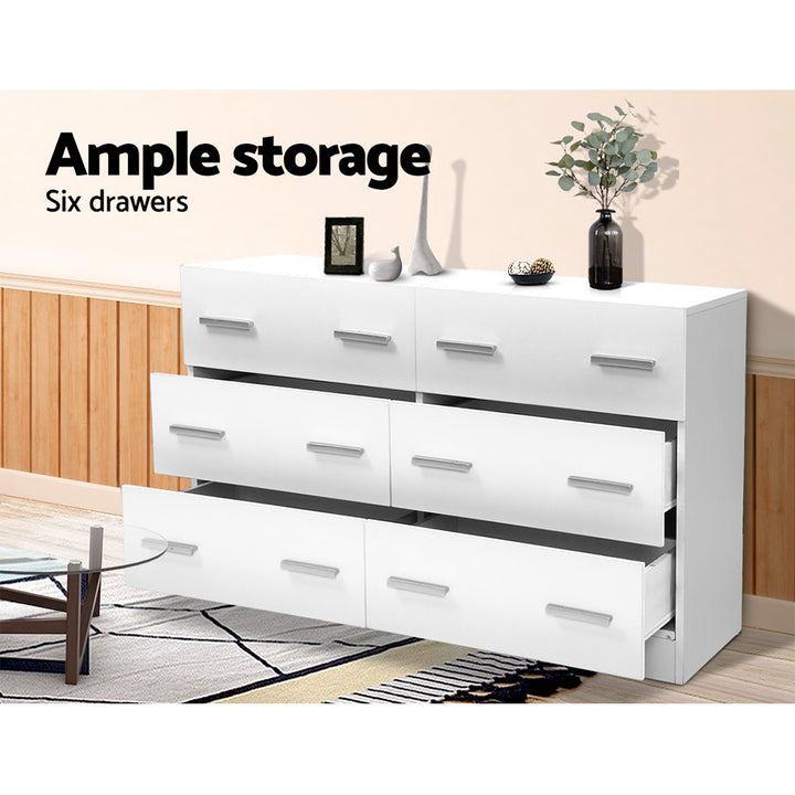 Artiss 6 Chest of Drawers - VEDA White