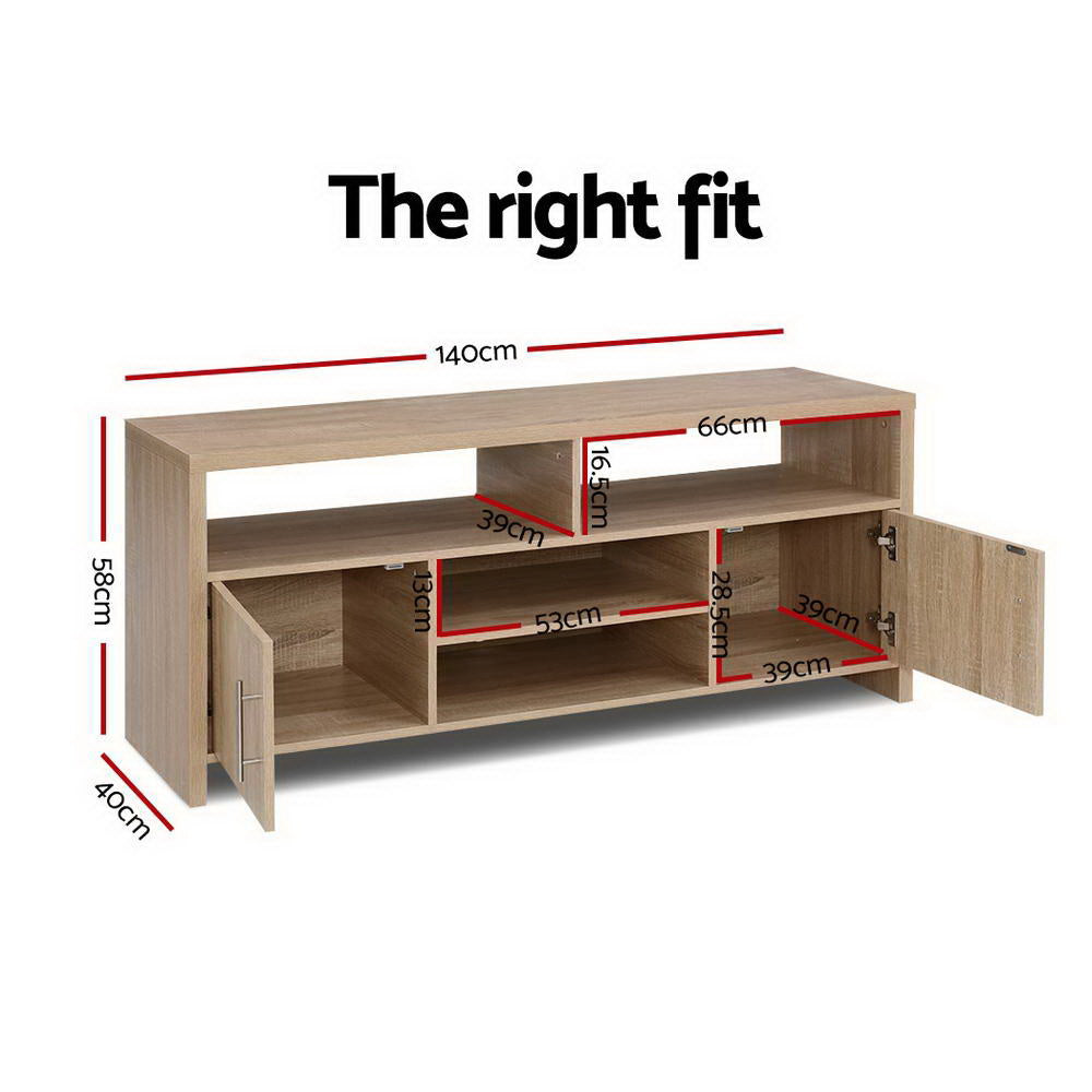 Artiss TV Cabinet Entertainment Unit 140cm Oak Ken