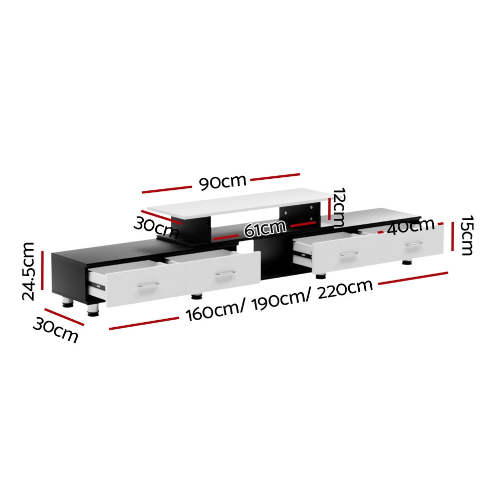 Artiss TV Cabinet Entertainment Unit Extendable 160CM To 220CM