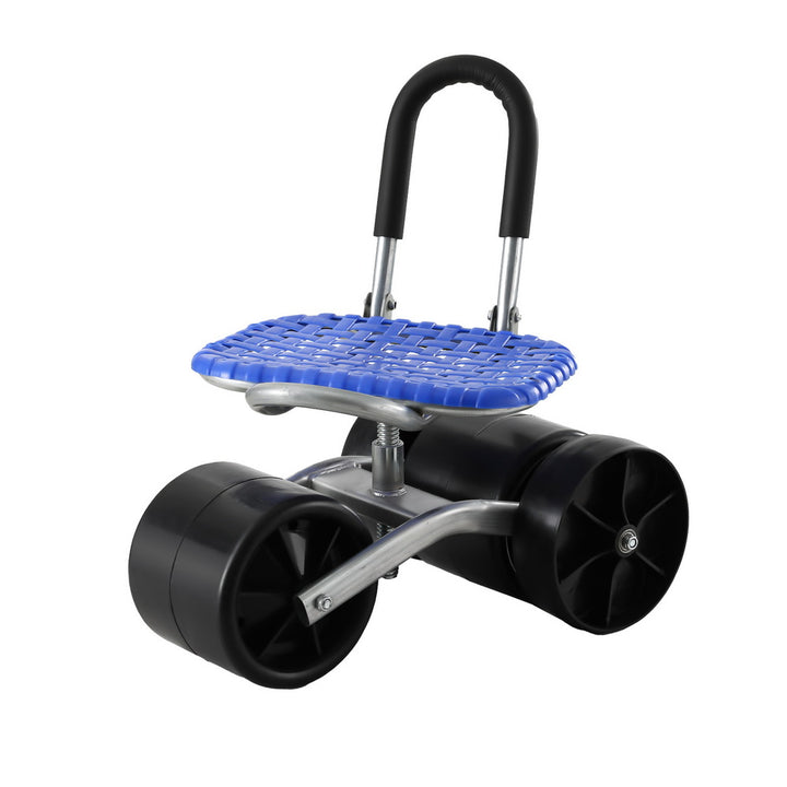 Gardeon Garden Stool Seat Foldable with Wheels Blue