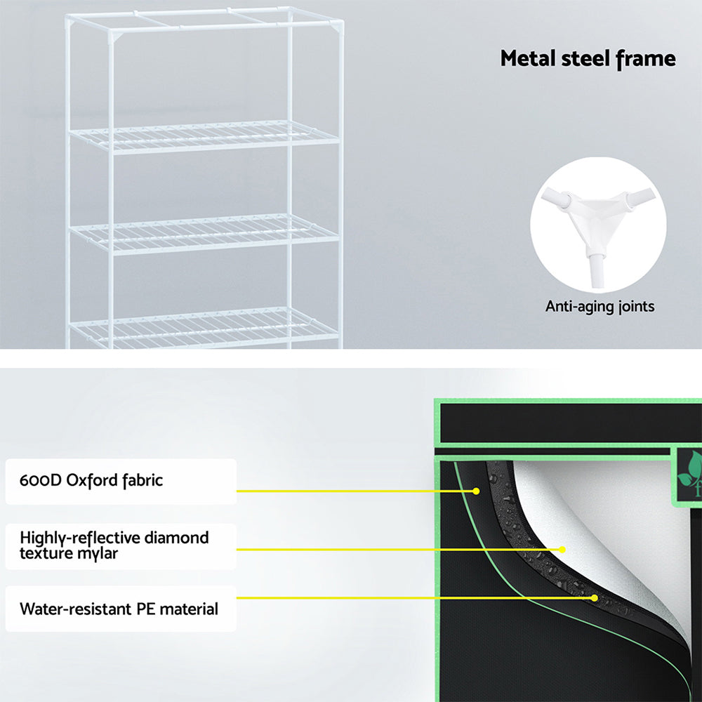 Greenfingers Grow Tent 100x60x180cm 4 Tiers Kits Hydroponics Indoor Grow System