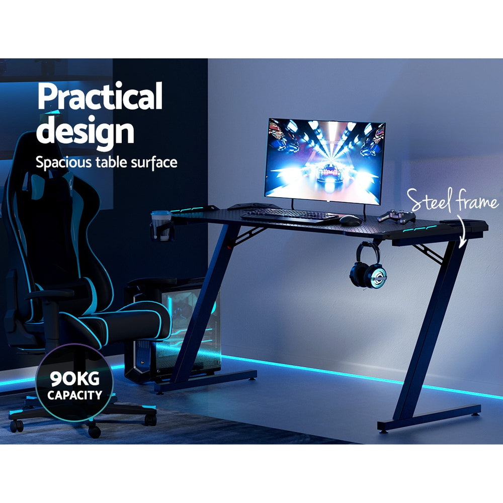 Artiss Gaming Desk Computer Desks LED Light 140CM