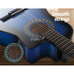 Alpha 34 Inch Classical Guitar Wooden Body Nylon String w/ Stand Beignner Blue