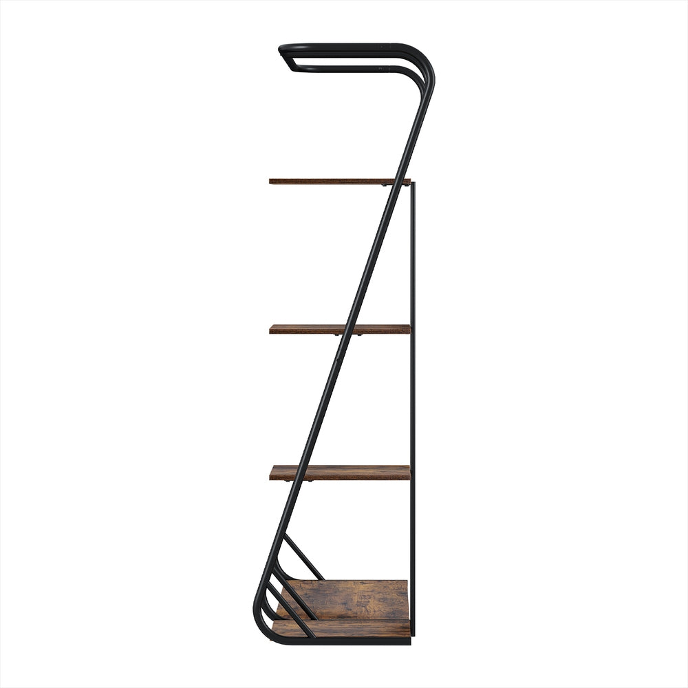 Artiss Wardrobe Clothes Rack Airer 4-Tier Walnut