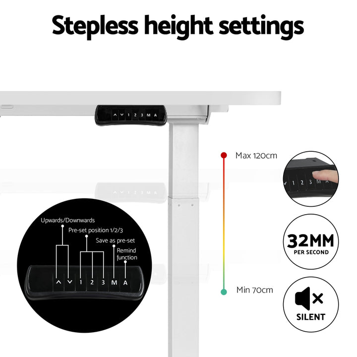 Artiss Standing Desk Motorised Dual Motor 120CM White