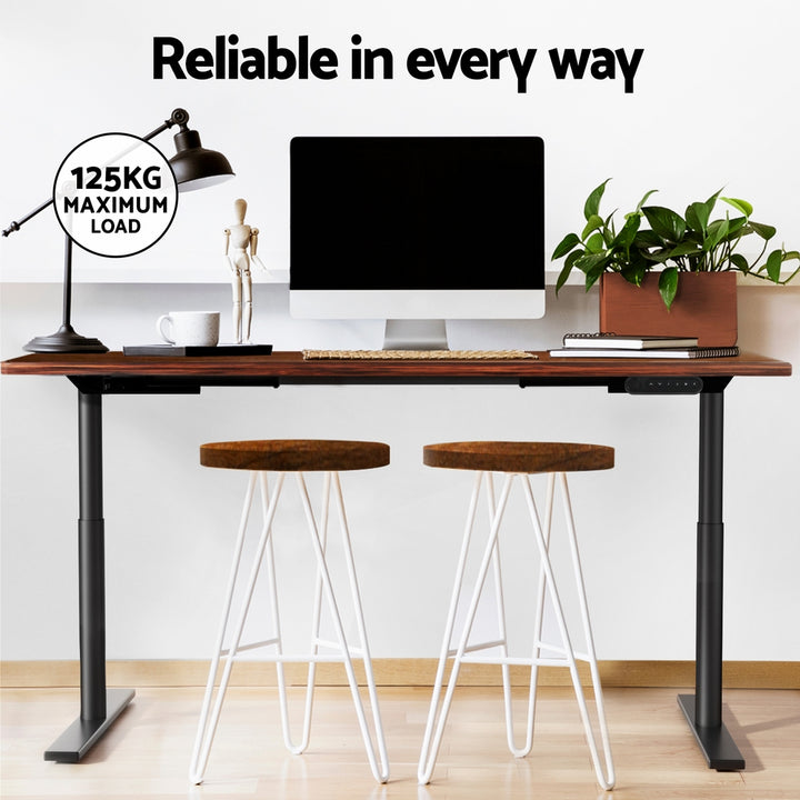 Artiss Standing Desk Motorised Electric Dual Motor Rustic Brown 120CM