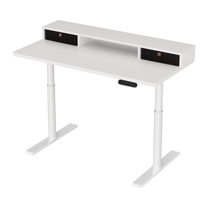 Artiss Electric Standing Desk with Storage Rack Shelf Drawers White 120CM