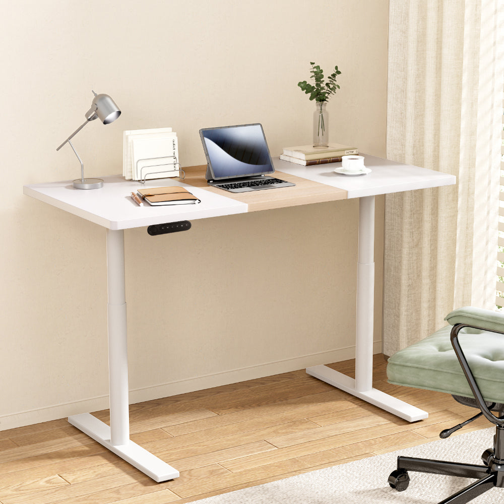 Artiss Standing Desk Motorised Electric Dual Motor 140CM White Pine