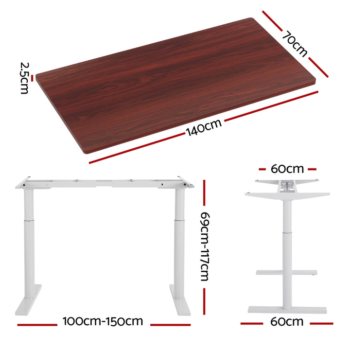 Artiss Standing Desk Motorised Electric Dual Motor 140CM Walnut