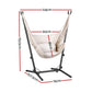 Gardeon Hammock Chair Outdoor Camping Hanging with Stand Cream