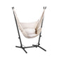 Gardeon Hammock Chair Outdoor Camping Hanging with Stand Cream