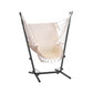 Gardeon Hammock Chair Outdoor Camping Hanging with Stand Cream