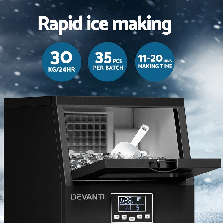 Devanti Commercial Ice Maker Cube Machine 30kg