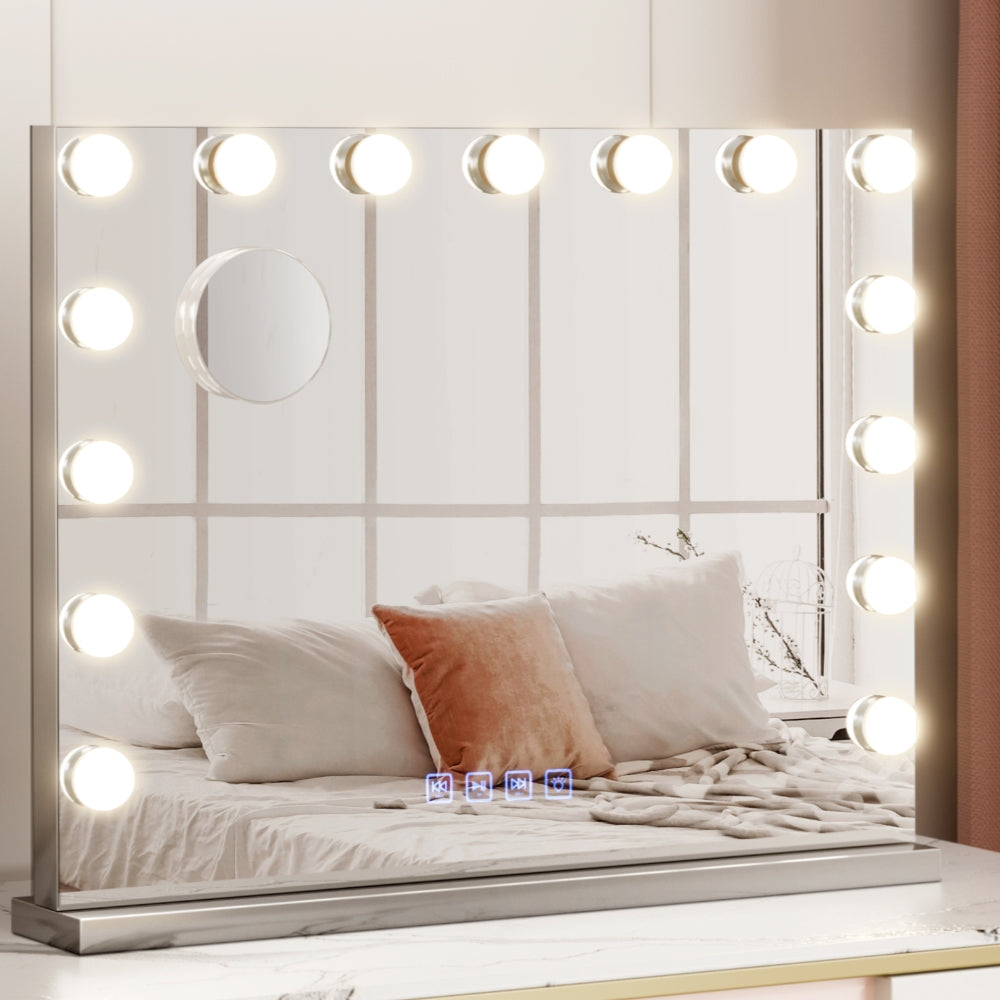 Embellir Bluetooth Makeup Mirror 58x46cm Hollywood Vanity with LED Light Wall