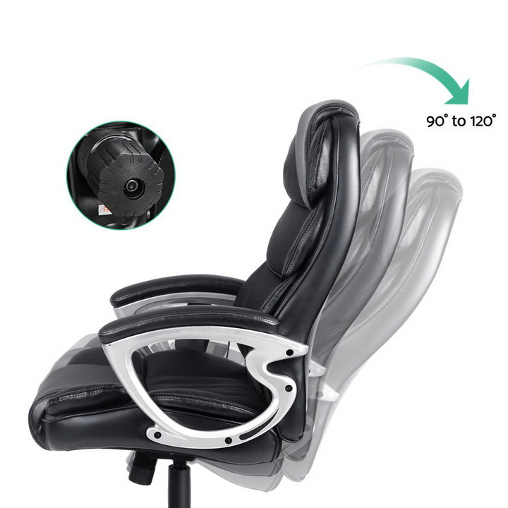 Artiss 8 Point Massage Office Chair Heated Seat PU Black