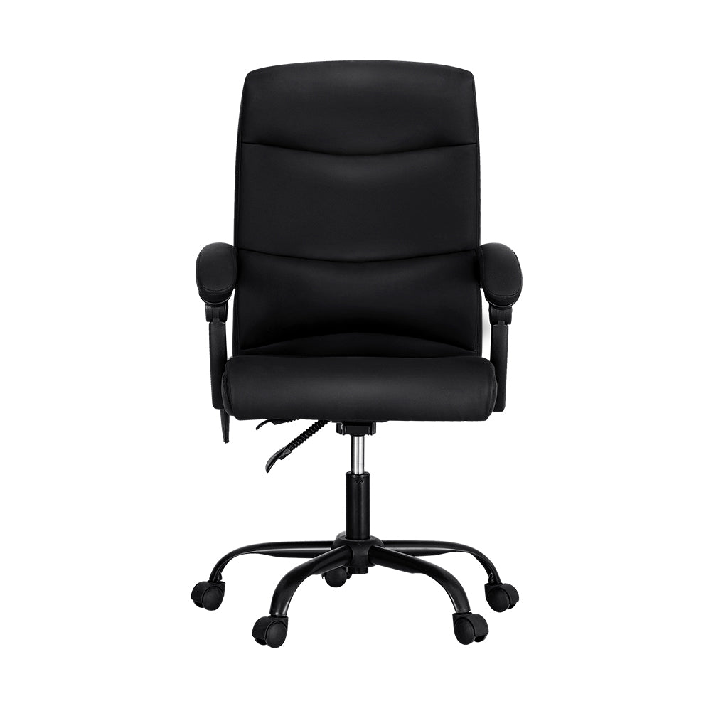 Artiss 2 Point Massage Office Chair PU Leather Black